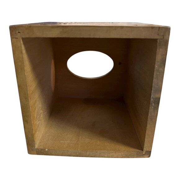 Vtg Hand-Carved Wooden Tissue Box Cover – Butterfly & Floral Design - Picture 4 of 4